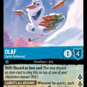 DISNEY LORCANA SINGLE CARDS: URSULA RETURNS #258: Olaf – Carrot Enthusiast (Uncommon 149/204: NM)