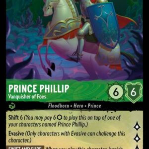 DISNEY LORCANA SINGLE CARDS: URSULA RETURNS #301: Prince Phillip – Vanquisher of Foes (Super Rare 87/204: NM)