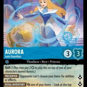 DISNEY LORCANA SINGLE CARDS: URSULA RETURNS #34: Aurora – Lore Guardian (Super Rare 140/204: NM)