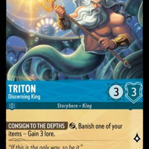DISNEY LORCANA SINGLE CARDS: URSULA RETURNS #381: Triton – Discerning King (Rare Foil 159/204: NM)