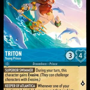 DISNEY LORCANA SINGLE CARDS: URSULA RETURNS #382: Triton – Young Prince (Uncommon 160/204: NM) DISNEY LORCANA SINGLE CARDS: URSULA RETURNS #382: Triton – Young Prince (Uncommon 160/204: NM)
