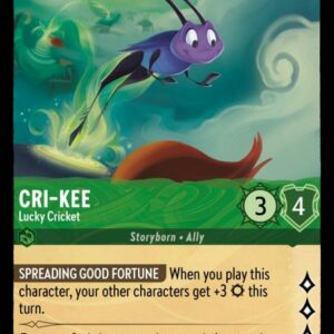DISNEY LORCANA SINGLE CARDS: URSULA RETURNS #73: Cri-Kee – Lucky Cricket (Rare 69/204: NM)