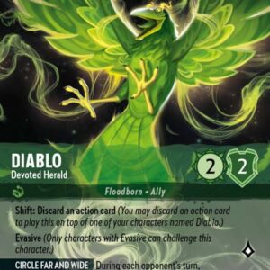 DISNEY LORCANA SINGLE CARDS: URSULA RETURNS #83: Diablo – Devoted Herald (Enchanted) (Enchanted Foil 211/204)