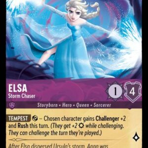 DISNEY LORCANA SINGLE CARDS: URSULA RETURNS #96: Elsa – Storm Chaser (Rare 42/204: NM)