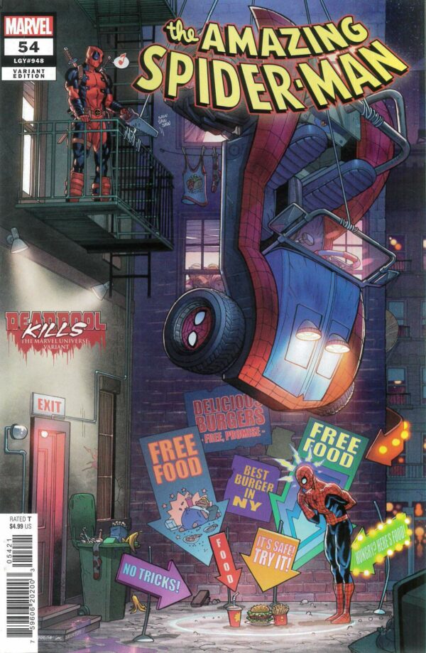 AMAZING SPIDER-MAN (2022 SERIES) #54: Javier Garron Deadpool Kills The Marvel Universe cover B