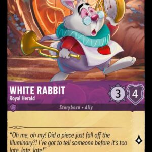 DISNEY LORCANA SINGLE CARDS: SHIMMERING SKIES #415: White Rabbit – Royal Herald (Common Foil 43/204: NM) DISNEY LORCANA SINGLE CARDS: SHIMMERING SKIES #415: White Rabbit – Royal Herald (Common Foil 43/204: NM)