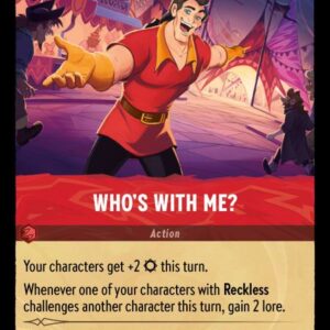 DISNEY LORCANA SINGLE CARDS: SHIMMERING SKIES #416: Who’s With Me? (Super Rare 131/204: NM) DISNEY LORCANA SINGLE CARDS: SHIMMERING SKIES #416: Who’s With Me? (Super Rare 131/204: NM)