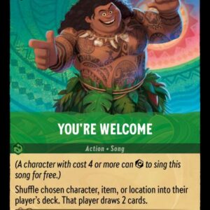 DISNEY LORCANA SINGLE CARDS: SHIMMERING SKIES #422: You’re Welcome (Uncommon 96/204: NM) DISNEY LORCANA SINGLE CARDS: SHIMMERING SKIES #422: You’re Welcome (Uncommon 96/204: NM)