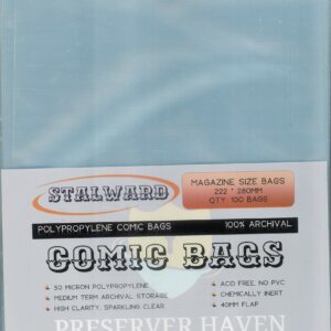 COMIC BAGS: STALLWARD #5: Magazine Bags 100 pack (222x280mm)