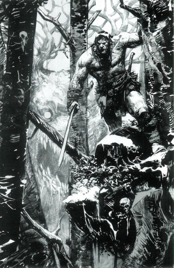 CONAN THE BARBARIAN: BATTLE FOR THE BLACK STONE #1: Gerardo Zaffino virgin B&W cover