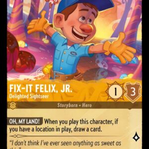 DISNEY LORCANA SINGLE CARDS: SHIMMERING SKIES #105: Fix-It Felix, Jr. – Delighted Sightseer (Common 17/204: NM)