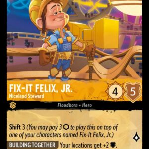 DISNEY LORCANA SINGLE CARDS: SHIMMERING SKIES #107: Fix-It Felix, Jr. – Niceland Steward (Uncommon 12/204: NM)