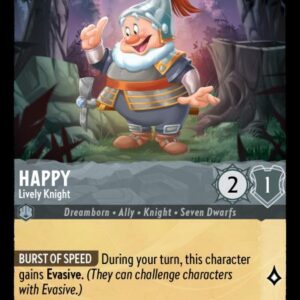 DISNEY LORCANA SINGLE CARDS: SHIMMERING SKIES #134: Happy – Lively Knight (Common Foil 191/204: NM) DISNEY LORCANA SINGLE CARDS: SHIMMERING SKIES #134: Happy – Lively Knight (Common Foil 191/204: NM)