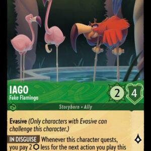 DISNEY LORCANA SINGLE CARDS: SHIMMERING SKIES #147: Iago – Fake Flamingo (Rare 79/204: NM)