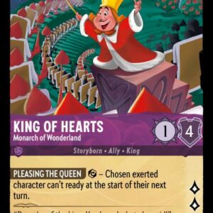 DISNEY LORCANA SINGLE CARDS: SHIMMERING SKIES #160: King of Hearts – Monarch of Wonderland (Uncommon 57/204: NM)