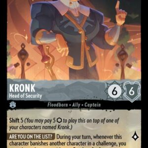 DISNEY LORCANA SINGLE CARDS: SHIMMERING SKIES #167: Kronk – Head of Security (Super Rare Foil 185/204: NM)