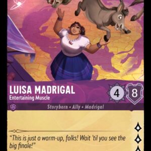 DISNEY LORCANA SINGLE CARDS: SHIMMERING SKIES #178: Luisa Madrigal – Entertaining Muscle (Rare 45/204: NM)