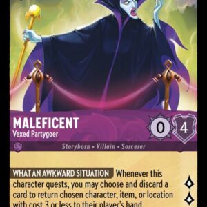 DISNEY LORCANA SINGLE CARDS: SHIMMERING SKIES #193: Maleficent – Vexed Partygoer (Uncommon Foil 51/204: NM) DISNEY LORCANA SINGLE CARDS: SHIMMERING SKIES #193: Maleficent – Vexed Partygoer (Uncommon Foil 51/204: NM)