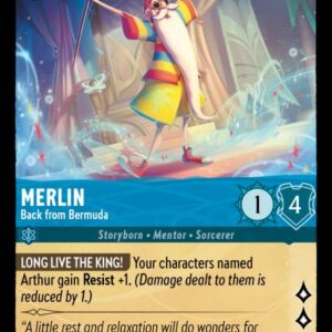 DISNEY LORCANA SINGLE CARDS: SHIMMERING SKIES #199: Merlin – Back from Bermuda (Common Foil 142/204: NM)