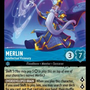 DISNEY LORCANA SINGLE CARDS: SHIMMERING SKIES #200: Merlin – Intellectual Visionary (Legendary 159/204: NM) DISNEY LORCANA SINGLE CARDS: SHIMMERING SKIES #200: Merlin – Intellectual Visionary (Legendary 159/204: NM)
