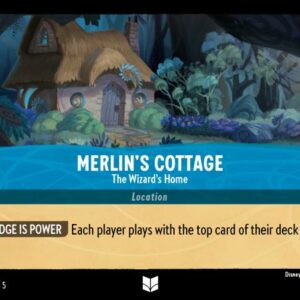 DISNEY LORCANA SINGLE CARDS: SHIMMERING SKIES #206: Merlin’s Cottage – The Wizard’s Home (Uncommon 170/204: NM)