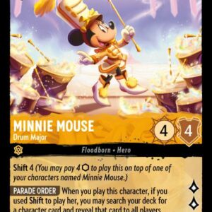 DISNEY LORCANA SINGLE CARDS: SHIMMERING SKIES #218: Minnie Mouse – Drum Major (Super Rare 15/204: NM) DISNEY LORCANA SINGLE CARDS: SHIMMERING SKIES #218: Minnie Mouse – Drum Major (Super Rare 15/204: NM)
