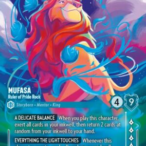 DISNEY LORCANA SINGLE CARDS: SHIMMERING SKIES #234: Mufasa Ruler of Pride Rock (Enchanted Holofoil 217/204: NM)