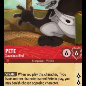 DISNEY LORCANA SINGLE CARDS: SHIMMERING SKIES #252: Pete – Steamboat Rival (Super Rare 116/204: NM)