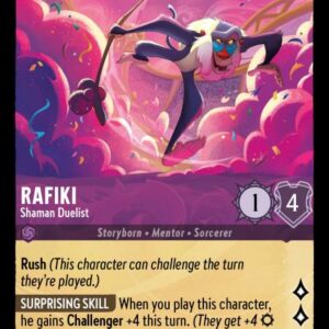 DISNEY LORCANA SINGLE CARDS: SHIMMERING SKIES #275: Rafiki – Shaman Duelist (Rare 55/204: NM)