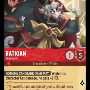 DISNEY LORCANA SINGLE CARDS: SHIMMERING SKIES #284: Ratigan – Raging Rat (Common Foil 113/204: NM)