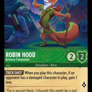 DISNEY LORCANA SINGLE CARDS: SHIMMERING SKIES #296: Robin Hood – Archery Contestant (Common Foil 77/204: NM)