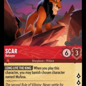DISNEY LORCANA SINGLE CARDS: SHIMMERING SKIES #318: Scar – Betrayer (Uncommon Foil 109/204: NM)
