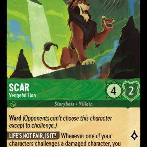 DISNEY LORCANA SINGLE CARDS: SHIMMERING SKIES #320: Scar – Vengeful Lion (Rare Foil 93/204: NM)