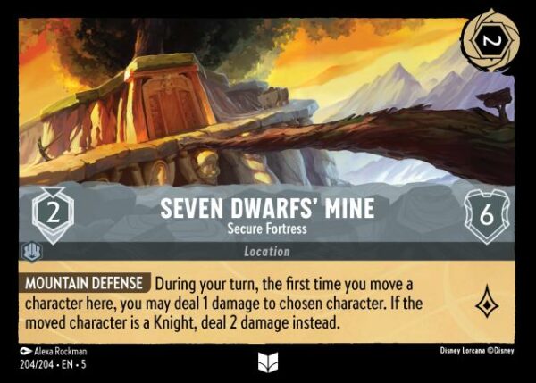 DISNEY LORCANA SINGLE CARDS: SHIMMERING SKIES #326: Seven Dwarfs’ Mine – Secure Fortress (Uncommon 204/204: NM)