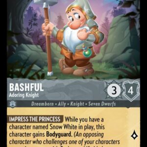 DISNEY LORCANA SINGLE CARDS: SHIMMERING SKIES #35: Bashful – Adoring Knight (Uncommon Foil 189/204: NM)