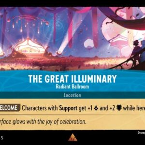 DISNEY LORCANA SINGLE CARDS: SHIMMERING SKIES #371: The Great Illuminary – Radiant Ballroom (Rare 169/204: NM)