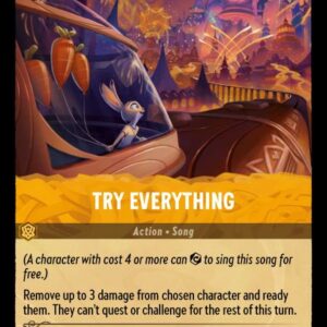 DISNEY LORCANA SINGLE CARDS: SHIMMERING SKIES #390: Try Everything (Uncommon Foil 25/204: NM)