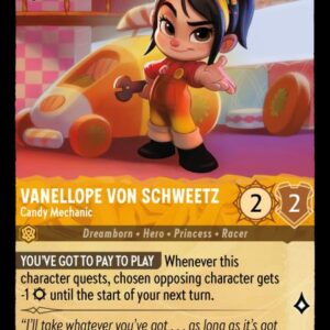 DISNEY LORCANA SINGLE CARDS: SHIMMERING SKIES #399: Vanellope von Schweetz – Candy Mechanic (Common 9/204: NM) DISNEY LORCANA SINGLE CARDS: SHIMMERING SKIES #399: Vanellope von Schweetz – Candy Mechanic (Common 9/204: NM)