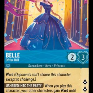 DISNEY LORCANA SINGLE CARDS: SHIMMERING SKIES #40: Belle – Of the Ball (Rare 158/204: NM)