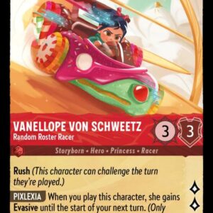 DISNEY LORCANA SINGLE CARDS: SHIMMERING SKIES #402: Vanellope von Schweetz – Random Roster Racer (Rare Foil 124/ DISNEY LORCANA SINGLE CARDS: SHIMMERING SKIES #402: Vanellope von Schweetz – Random Roster Racer (Rare Foil 124/