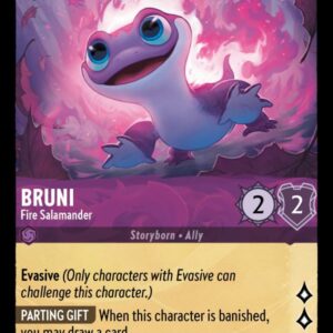 DISNEY LORCANA SINGLE CARDS: SHIMMERING SKIES #46: Bruni – Fire Salamander (Uncommon 40/204: NM)