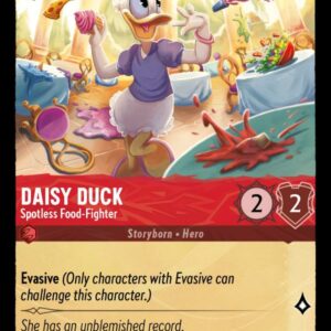 DISNEY LORCANA SINGLE CARDS: SHIMMERING SKIES #65: Daisy Duck – Spotless Food-Fighter (Common 111/204: NM)