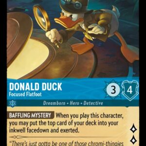 DISNEY LORCANA SINGLE CARDS: SHIMMERING SKIES #75: Donald Duck – Focused Flatfoot (Common 155/204: NM)