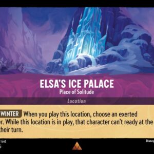 DISNEY LORCANA SINGLE CARDS: SHIMMERING SKIES #93: Elsa’s Ice Palace – Place of Solitude (Rare Foil 67/204: NM)