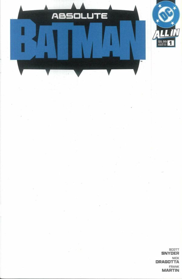 ABSOLUTE BATMAN #1: Blank Sketch cover