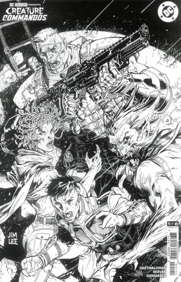 DC HORROR PRESENTS CREATURE COMMANDOS #1: Jim Lee B&W RI cover D