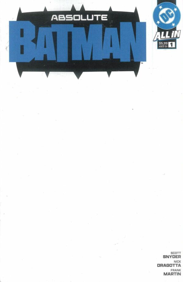 ABSOLUTE BATMAN #1: Blank Sketch cover