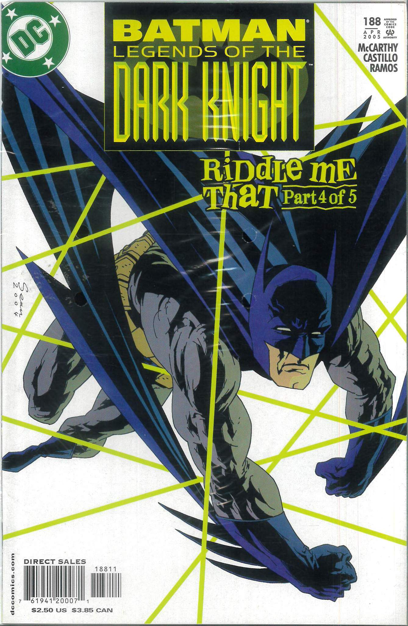 BATMAN: LEGENDS OF THE DARK KNIGHT (YELLOW & REG.) #188 BATMAN: LEGENDS OF THE DARK KNIGHT (YELLOW & REG.) #188
