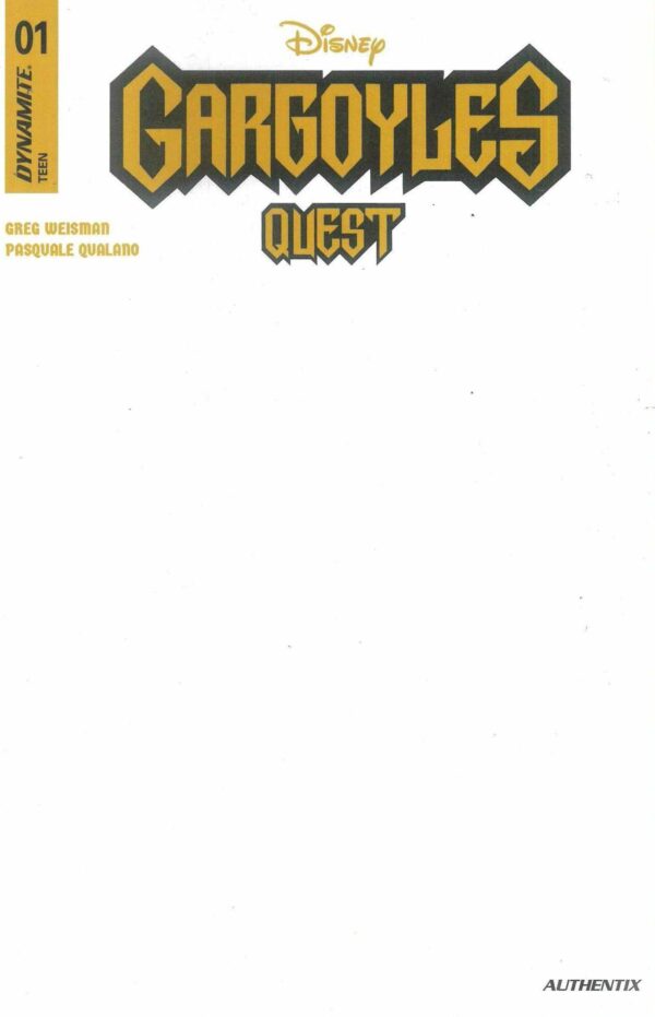 GARGOYLES QUEST #1: Blank Authentix cover E