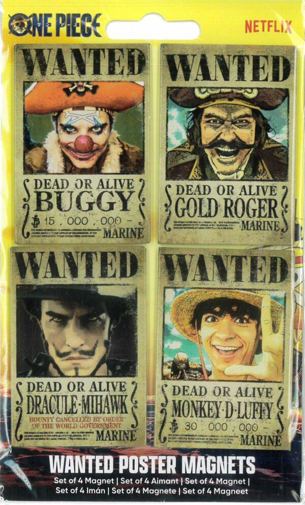 ONE PIECE WANTED MAGNET SET (SET OF 4)